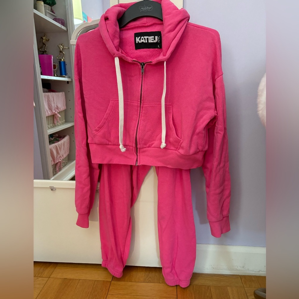 Katie J NYC Dylan Raspberry Joggers & Hoodie/Tween L